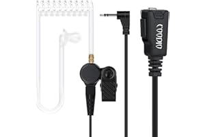 COODIO Motorola TLKR Radio Oreillette 1-Pin Écouteur Casque Microphone [Tube Acoustique] KIT Bodyguard FBI pour Motorola TLKR Talkie Walkie Radio