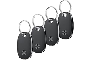 AOWOKA Air Tags-4 Pack, Bluetooth Tracker Works with Apple Find My APP (iOS Only), Keys Finder and Item Locator for Luggage, Backpack, Suitcases, Replaceable Battery, IP67 Waterproof Tracking Tag