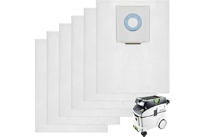 ZQZIQI Staubsaugerbeutel für Festool CT 36 / CTM 36 E/CTL 36 E CLEANTEC Serie,Staubsauger für Festool 496186, Große Kapazität Filtersack Dust Extractor Ersatzteile Zubehör SC FIS-CT 36(6 Stück)