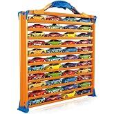 Hot Wheels Rack N' Track saklama kutusu, 44 araba veya diğer oyuncaklar i&ccedil;in &ndash; Vitrin kutusu, toplama kutusu, koleksiyon kutu