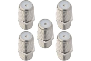 Boobrie Lot de 5 Connecteur F Femelle Connecteur Coaxial Fiche F Femelle Adaptateur d'Antenne TV Raccord F Connecteur de Prise F de Changeur de Genre de Joint de Coupleur