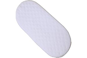BabyPrem Baby Bassinet Moses Mattress Quilted Breathable Removable Cover 70x37cm