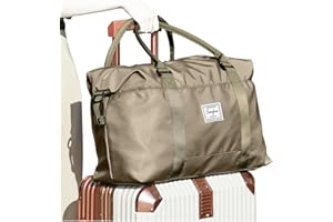 HPLQQ Bolsa Viaje Ryanair 40x20x25 cm Bolsa de Viaje Mujer Cabina Avión Equipaje de Mano Bolsa de Transporte Bolsa de Fin de Semana Impermeable Bolsa de Deporte Gimnasio,A6-Caqui