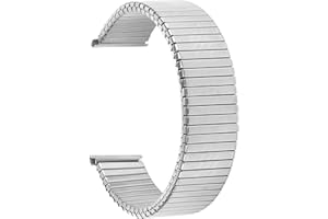 THBGTCNQ 12mm 14mm 16mm 18mm 20mm Stainless Steel Elastic Stretch Strap Metal Expansion Silver Gold Watch Band Wristband Bracelet with Tool