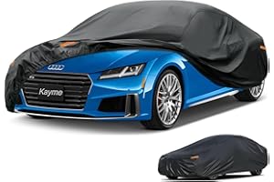 Kayme 7 Layers Car Cover Waterproof Breathable for Coupe, Outdoor Full Cover Rain Sun Dust All Weather Protection, Universal Fit Audi TT, Peugeot 207CC, Mercedes SLK, BMW Z3, Tigra, MGB/MGF/MGR etc.