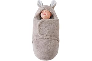 UIEAMSIO Baby Sacs de Couchage Nouveau-né,Gigoteuse d'emmaillotage pour bébé de 0 à 6 Mois Couverture d'emmaillotage d'hiver pour Nouveau-né Couverture Chaude et Douce Universel pour Poussette 70CM