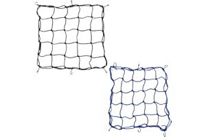 VPB Motorrad Helm Netz Cargo Net Spannnetz Bungee Net Motorrad Bike Load Cover ATV mit Haken Elastisch Einziehbar (Schwarz + Blau)