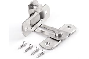 DURDIIY Chiusura Porta Scorrevole Serratura Porta 90 Gradi Chiavistello Porta in acciaio inox blocca porta con viti Scorrevoli ad Angolo Retto Serrature chiavistello per Porte da Fienile, finestre, Giardino