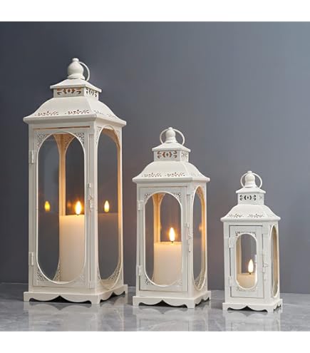 Lanterne Bougie Style Shabby Blanc - Déco Vintage Romantique Et Dentelle