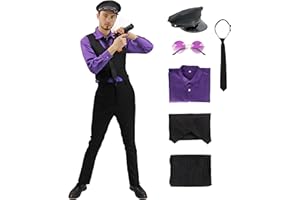 C-ZOFEK US Size Men's Purple Cosplay Costume Outfit with Hat