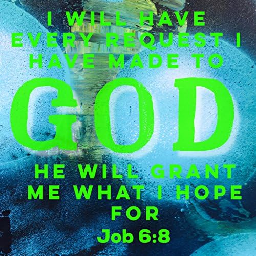 I WILL HAVE EVERY REQUEST I HAVE MADE TO GOD, HE WILL GRANT ME WHAT I HOPE FOR Job 6:8 Jesus Christ Faith Trust Hope Love (FRDGE MAGNET, 110 X 110MM)