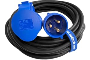 HILARK CABLE TECH H07RN-F 3x4 mm2 Enrouler électrique CEE 32A IP44 Noir 10m