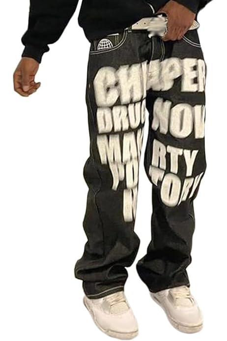 Pantaloni Baggy Uomo Pantaloni Cargo Baggy Y2K Uomo Stile Hip