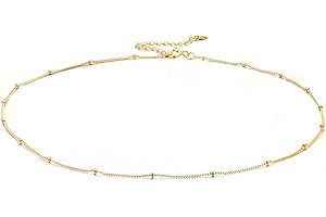 Milacolato or Ton Collier ras du cou en Argent Sterling 925 Plaqué or 18 Carats Collier Satellite délicat Chaîne de Perles tour de cou Superposition Collier ras du cou pour les Femmes