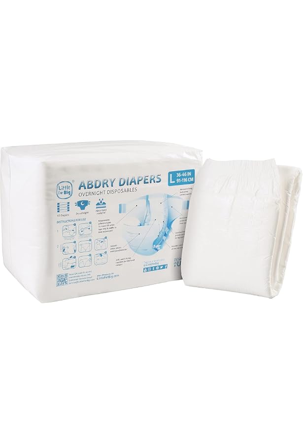 Couches Adulte Imprimées LittleForBig - Lot De 2 Pièces - 4 Imprimés Aléatoires Assortis (Petit Cirque) - Taille Medium 71-96 Cm - Absorption Très élevée
