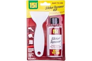 151 Sticker Remover Kit - Removes Stickers, Tape, Price Tags & Gum from Wood, Metal, Plastics, Ceramics & Glass | Easy To Use (60ml + Scraper)