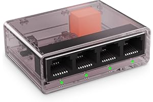 Divisor Gigabit Ethernet de 1 a 4 puertos, adaptador LAN de alta velocidad de 1000 Mbps con cable USB, mini concentrador de red YuLinca de plástico, Plug & Play para router, módem, PC, cámara IP