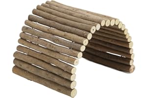 QCWWY Wooden Hamster Bridge Small Animal Bendy Bridge Ladder Bridge Small Animal Wooden Cage for Guinea Pigs Ferrets