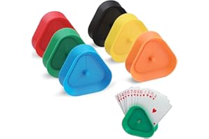 ktxaby 6 Pcs Playing Card Game Holders,6 Colors Game Card Rack,Hands Free Poker Tray,Triangle Standing Card Holder,Holds Up to 15 Poker Cards Hands for Adults,Parties,Classroom Activities