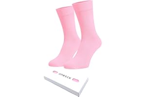 ONESCK Super Soft Cotton Socks Men |Breathable Women & Mens Dress Socks | Vibrant Plain Colours Unisex Socks with Gift Box | 1 Pair