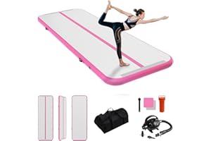 IBATMS Air Track Ginnastica Artistica 3/4/5/6 Metri 10/20cm Spessore – Tappeto Ginnastica Artistica da Casa con Pompa Elettrica, Tappetino Gonfiabile per Allenamento, Yoga, Cheerleading, Fitness