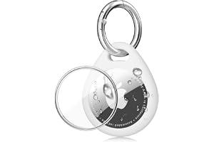 360° Protective AirTag Holder, [Fit Tightly Design] [Easy to Install] [Hold Air Tag Securely] Waterproof TPU Shell Case for Key, Bag, Luggage, Pet Collar (White)