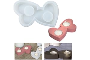duisoad Stampo in Silicone Forma di Cuore Cuore portacandela Stampo in Silicone per Candele Fai da Te, Artigianato, Decorazioni per la Casa