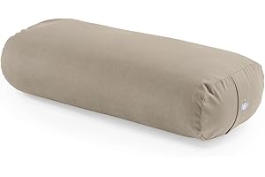 LOTUSCRAFTS Cuscino Yoga per Yin Yoga, rullo, fodera lavabile in cotone biologico, cuscino con imbottitura in kapok, rullo pilates, cuscino da meditazione