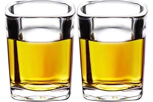 PARACITY Lot de 2 verres à shot cool avec base lourde, petits verres à shot liquides pour expresso, café, whisky, vodka, cadeau pour homme, 60 ml