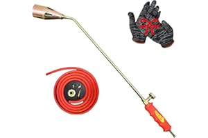 GENERIC New Propane Torch Weed Burner Kit, Weed Torches for Outside, with 2m Rubber Hose, Dual Switch Multi-Function Easy to Use Durable Blow Torch Set (Single Opening,50)
