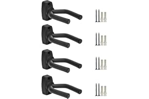 TESSLOVE Crochet mural pour guitare, violon, basse, mandoline, Erhu ou batte de baseball (4 pièces, noir)