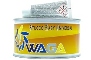 WAGA PAINT S.R.L. Stucco Metallico Easy 2KG Beige per Carrozzeria Auto Moto Camper con Catalizzatore Induritore, Professionale, Sovraverniciabile - Waga Paint Tecniques