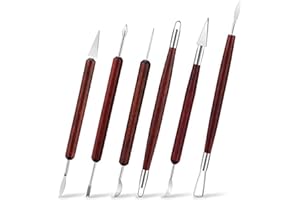 LINPHCEY 6-Piece Clay Sculpting Tools Set Perfect for Polymer Air Dry Modeling Clay Beginners & Professionals Ideal for DIY Pottery & Ceramics Tools for Clay Sculpey Sculpting & Crafting