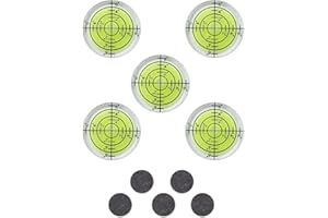 aghoer 5 PCS Ø 32 mm Mini Livelle a Bolla D'aria, Livella Tascabile di Precisione Verde con 5 Magneti Autoadesivi