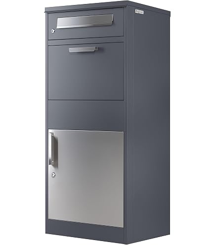 Safepost 45 Briefkasten Mit Paketfach Silbergrau