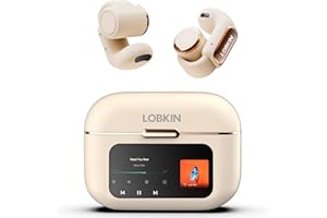 LOBKIN Open Ear Kopfhörer Bluetooth 5.4,Clip On Kopfhörer mit LED-Display und 4 GB Speicher,Open Earbuds Kabellos Kopfhörer, 36 Stunden Spielzeit, Sportkopfhörer für Fitness Laufen