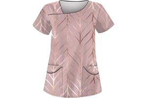 SAYMANY Damen Pfleger Schlupfkasack Kurzarm Kasack Rundhals T-Shirt Tuniki Bluse Krankenpfleger Kosmetikerin Uniform Hospital Pflegeheim Schlupfhemd Berufskleidung Schlupfhemd Damen Medizin Uniform