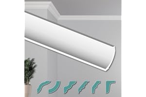 HEXIMO Deckenleisten modern XPS Styropor weiß, 2 Meter Stuckleisten Styroporleisten Zierleisten Stuck Eckleisten (20 Meter Deckenleisten ZG24)