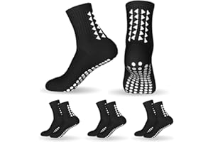 mtuihfo 3 Pairs Breathable Kids Grip Socks, Sweat-Absorbent Boys Socks, Grip Socks Football Kids for Running Hockey Football