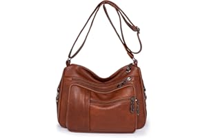 Ray-Velocity Sac Bandoulière Femme, Sac a Main Femmes Bandoulieres Vintage Multi-poches, Sac à Main Étanche adapté au Quotidienne, au Travail, aux Voyages