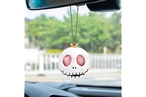 PWSAP Cool Balançoire Crâne Pendentif, Swinging Fantôme Ornements Halloween Miroir de Voiture Rétroviseur Squelette, Cadeaux d'anniversaire Décoration Charme de Voiture Suspendu