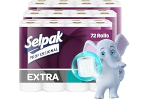 Selpak Professional Toilet Paper 72 Rolls, Quilted Toilet Rolls Bulk, 2-Ply 165 Sheets Per Loo Roll, Soft and Gentle Bulk Toilet Rolls, Great for High Traffic Areas, Toilet Paper Bulk