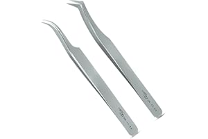 ZAMAHA UK Eyelash Extension Tweezers Straight Eyelash Tweezers for Extensions Eyelash Extension Curved Tweezers Professional
