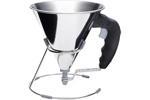 De Buyer - Entonnoir à piston avec pied KWIK en inox - 0,8 L -, Noir