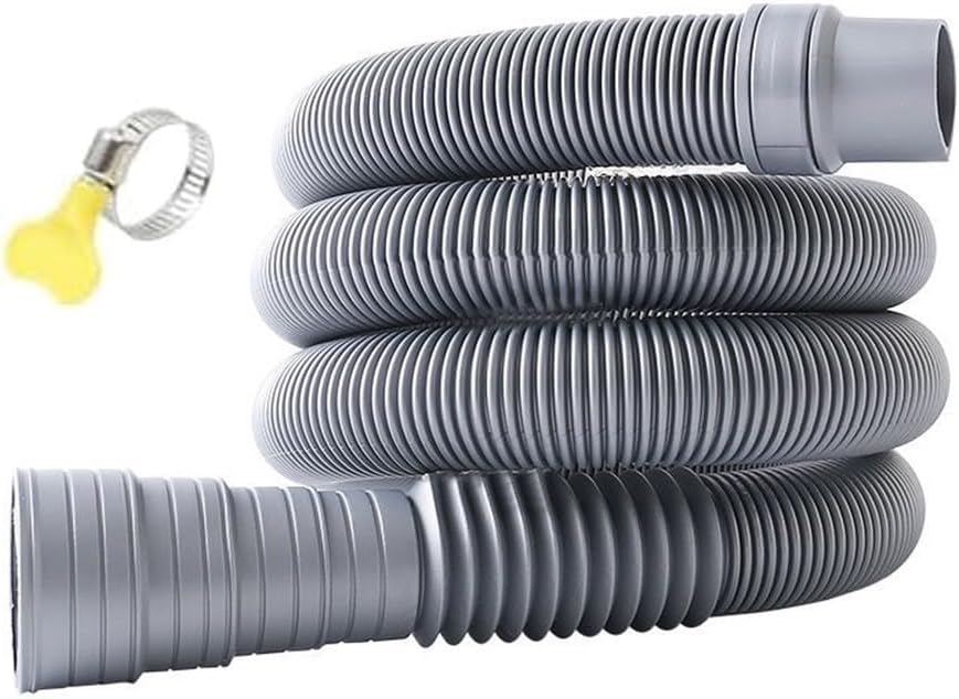 Gdfnmogo Adjustable RV Drain Hose, Flexible For EVA Waste Pipe, Length with Multi-Size Fitment (30-42mm), Grey for Caravans, Motorhomes, Campervans(2m)