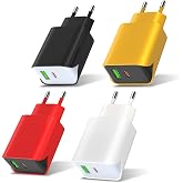 SCHITEC USB C Charger 20W 4Pack Fast Charging PD3.0+QC 2 Port Mobile Charger Type C Adapter for Phone 15/14/13/12/11/Pro/Max,