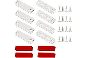 xiaoxiaozhijia 4 Pezzi Calamite Sottili,Magneti Potenti,Chiudiporta Magnetici per porte scorrevoli di balconi,cucina,finestre,cassetti,armadio (6x1.6cm)