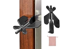 CAEEKER Portable Home Security Door Locker Additional Safety and Privacy, Travel Lockdown, Stainless Steel Add Extra Locks - Anti-Theft, Prevent Unauthorized Entry (Black)