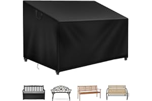 Raweao Funda para Banco de Jardín 2 Plazas Impermeable, Funda Asiento de Banco de Patio Exterior, 500D Oxford Cubierta Banco de Jardín para Sofá (134x66x63/89cm)