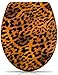 Produktbild WC Sitz mit Absenkautomatik - "Leopard" Design - Duroplast Toilettendeckel mit Motiv inkl. Montagesatz - Grinscard